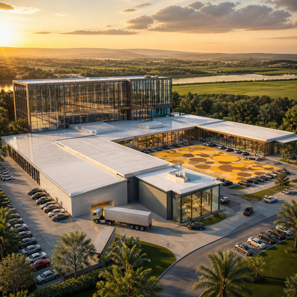 Plaza Los Mangos mixed-use development rendering in Santa Cruz, Guanacaste